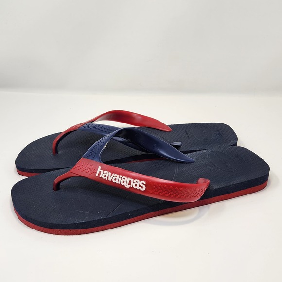 Havaianas Mens Red Blue Thong Flip Flops Sandals Slip On Size 13 EU 47 / 48 - Picture 4 of 6